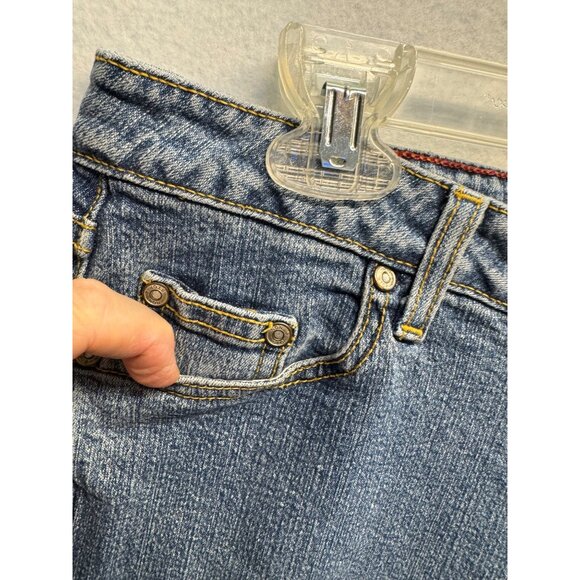 Non Stop Womens Mid-Rise Cuffed Denim Capris Size 9 Jonstop Brand Stretchy Blend - Picture 3 of 11